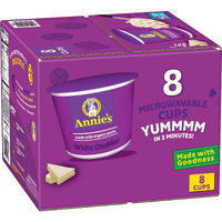 Annie's White Cheddar Microwave Mac & Cheese With Organic Pasta, 8 Ct, 2.01 Oz Cups