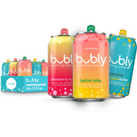Bubly Sparkling Water, 3 Flavor Variety Pack (Bellini, Strawberry Sunset, Coconut Pineapple), Zero Sugar & Zero Calories, 12 Fl Oz Cans (Pack Of 18)