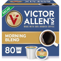 Victor Allen's Coffee Decaf Morning Blend, Light Roast, 80 Count, Single Serve Coffee Pods For Keurig K-Cup Brewers