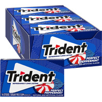 Trident Perfect Peppermint Sugar Free Gum, 12 Packs Of 14 Pieces (168 Total Pieces)