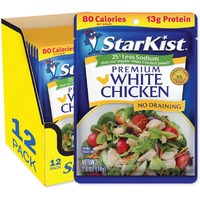 Starkist Less Sodium Premium White Chicken - 2.6 Oz Pouch (Pack Of 12)