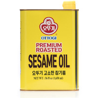 Ottogi 100% Pure Premium Roasted Sesame Oil, Toasted To Perfection, Traditional Korean Style Oil, 1650Ml (56.0 Fl Oz)
