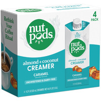 Nutpods Caramel Coffee Creamer - Unsweetened Non Dairy Creamer Made From Almonds And Coconuts - Keto Creamer, Whole30, Gluten Free, Non-Gmo, Vegan, Sugar Free, Kosher (4-Pack)