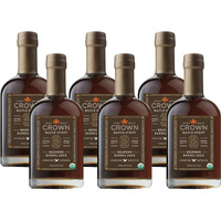 Crown Maple Bourbon Barrel Aged Organic Maple Syrup, Pancakes, Flavor Cocktails, Marinades And Sauces, 25 Fl Oz, (Pack Of 6)