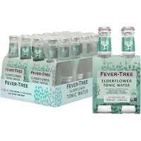 Fever Tree Elderflower Tonic Water - Premium Mixer - Refreshing Beverage For Cocktails & Mocktails. Naturally Sourced Ingredients, No Artificial Sweeteners Or Colors - 200 Ml Bottles - Pack Of 24