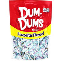 Dum Dums Lollipops Blu Raspberry Flavor 1-50 Ct Bag