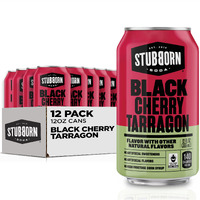 Stubborn Soda, Black Cherry Tarragon, 12Oz Cans (12 Pack)