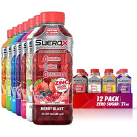 Suerox Zero Sugar Electrolyte Drink For Hydration And Recovery, Unique Blend Of Electrolytes & 8 Ions, Zero Calorie Sports Drink, 21.3 Fl Oz, Ultimate Pack, 12 Count