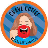 Crave Beverages Flavored Coffee Pods Compatible With Keurig K-Cup Brewers, Blueberry Vanilla, 100 Count