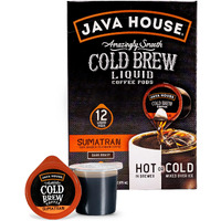Java House Cold Brew Coffee Concentrate Single Serve Liquid Pods, Sumatran, 12 Count
