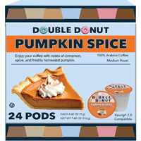 Double Donut Pumpkin Spice Coffee Pods, Single Serve Coffee For Keurig K Cups Machines, Medium Roast Pumpkin Coffee Pods, 24 Count