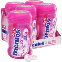 Mentos Pure Fresh Sugar-Free Chewing Gum With Xylitol, Bubble Fresh Flavor, Bubble Gum, 50 Piece Bottle (Bulk Pack Of 4)