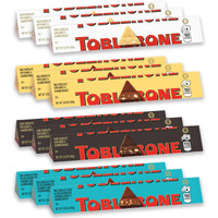 Toblerone Chocolate Variety Pack (Milk Chocolate, Dark Chocolate, White Chocolate, & Milk Chocolate With Salted Caramelized Almonds), 12 - 3.52 Oz Bars