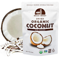 Mavuno Harvest Coconut Chips Dried Fruit Snack | Unsweetened Organic Dried Coconut Strips | Gluten Free Snack | Healthy Snacks For Kids & Adults | Vegan, Non Gmo, Direct Trade | 1 Pound Resealable Bag