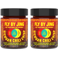 Flybyjing Sichuan Chili Crisp, Gourmet Spicy Tingly Crunchy Hot Savory All-Natural Chili Oil Sauce W/Sichuan Pepper, Versatile Hot Sauce Good On Everything And Vegan, 6Oz (Pack Of 2)