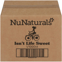 Nunaturals White Stevia Powder Packets, Single-Serve, Zero Calorie Sugar Substitute, 1000 Count
