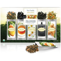 Tea Forte Single Steeps Loose Leaf Tea Sampler, Assorted Variety Box, Single Serve Pouches (Assorted - Tea Tasting), 15 Count (Pack Of 1)