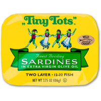 Tiny Tots Brisling Sardines In Extra Virgin Olive Oil, 3.75-Ounce Cans (Pack Of 12)