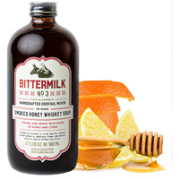 Bittermilk No.3 Smoked Honey Whiskey Sour Mix For Cocktails - All Natural Non-Alcoholic Handcrafted Cocktail Mixer - Makes 17 Cocktails