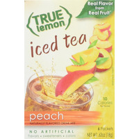 Peach Iced Tea Mix By True Lemon | Instant Powdered Drink Packets That Quench Your Thirst, Kit Includes 4 Boxes Of Mouth Watering True Citrus Peach (Iced Tea) 6 Count (Pack Of 4)