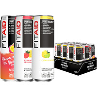 Fitaid Recovery Blend, Variety Pack, Bcaas, Glucosamine, Electrolytes, Omega-3S, Green Tea, 100% Clean, Paleo, Vegan & Gluten-Free, Naturally Sweetened & Flavored, 12-Oz. Cans (Pack Of 12)