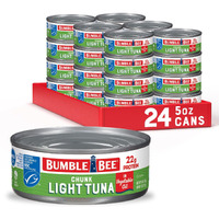 Bumble Bee Chunk Light Tuna In Oil, 5 Oz Cans (Pack Of 24) - Wild Caught Skipjack Tuna - 22G Protein Per Serving - Msc Certified Sustainable Seafood, Non-Gmo, Gluten Free, Kosher