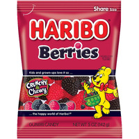 Haribo Gummi Candy, Berries, 5 Oz. Bag (Pack Of 12)