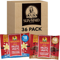 Sun-Maid Vanilla & Chocolate Yogurt Coated Raisins Variety Pack - (36 Pack) 0.5 Oz Mini Snack-Size Bag - Yogurt Covered Dried Fruit Snack