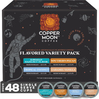 Copper Moon Single Serve Coffee Pods For Keurig K-Cup Brewers, Light/Medium Roast, Flavored Variety Pack, 12 Count (Pack Of 4)