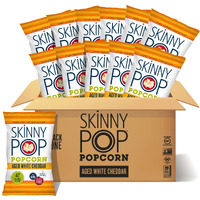Skinnypop Aged White Cheddar Popcorn, Gluten Free, Non-Gmo, Healthy Popcorn Snacks, Skinny Pop, 4.4 Oz Grocery Sized Bags (12 Count)