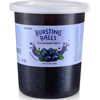 Brexonic Popping Boba Pearls Bursting Tea Balls Drink & Dessert Topping Strawberry Mango Blueberry Passion Fruit Flavored Bubble Tea Tapioca Pearls (Blueberry, 2 Lb 1 Pack)