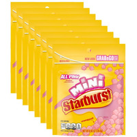Starburst Minis All Pink Fruit Chews Candy, 8 Oz Grab N Go Resealable Bag (Pack Of 8)