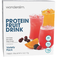 Wonderslim Protein Fruit Drink, Variety Pack, No Fat, Gluten Free, Keto Friendly & Low Carb (7Ct)