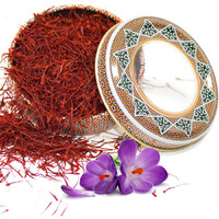 Zand Saffron Threads - 2G Premium Grade A Organic Pure Saffron Spice For Cooking Basmati Rice, And More - In Decorative Airtight Tin With Window Lid