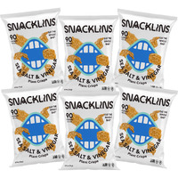 Snacklins Plant Based Crisps Sea Salt & Vinegar - Gluten Free, Grain Free, 100% Kosher, Vegan Healthy Snacks, Crunchy Puffed Snack, Only 100 Calories Per Bag - .9Oz Bag (Case Of 6)