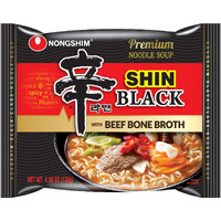 Nongshim Shin Black Ramen/Ramyun Premium Noodle Soup 4.58 Ounce (16 Pack)