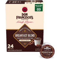 Don Francisco's Breakfast Blend Medium-Dark Roast Coffee Pods - 24 Count - Recyclable Single-Serve Coffee Pods, Compatible With Your K- Cup Keurig Coffee Maker