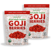 Wholeberry Organic Wolfberry Gouqi Goji Berries 32Oz| Raw, Vegan, Gluten Free Super Food High In Plant Based Protein, Dietary Fiber, Vitamin A & Iron | Large