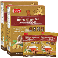 Pocas Tea Powder, Honey Ginger With Cinnamon, 20 Count (Pack Of 2), Non-Gmo, Gluten Free, Caffeine Free, Instant Tea Packets