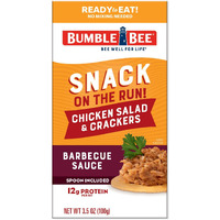 Bumble Bee Snack On The Run Bbq Chicken Salad With Crackers Kit, 3.5 Oz (Pack Of 12) - Ready To Eat, Spoon Included - Shelf Stable & Convenient Protein Snack
