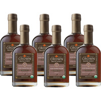 Crown Maple Very Dark Color, Strong Taste, 12.7 Fl Oz, 6-Pack, Certified Organic Maple Syrup, Pancakes, Basting Glazes, Sauces, Mustards
