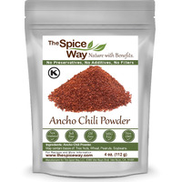 The Spice Way Premium Ancho Chile - Pure Chili Powder (4 Oz) Made From Pure Dried Peppers With No Additives, No Agents. Resealable Bag