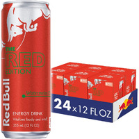 Red Bull Red Edition Energy Drink, Watermelon, With 114Mg Caffeine Plus Taurine & B Vitamins, 12 Fl Oz, 6 Packs Of 4 Cans (Pack Of 24)