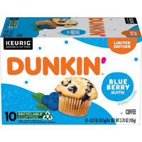 Dunkin Blueberry Muffin Ground Coffee, Keurig K-Cup Pods, 10 Count
