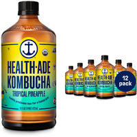 Health-Ade Kombucha Tea Organic Drink, Fermented Tea With Living Probiotics, Detoxifying Acids, Supports Gut Health, Non-Gmo, Vegan, Gluten Free, 12 Pack (16 Fl Oz Bottles), Tropical Punch