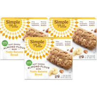 Simple Mills Almond Flour Snack Bars, Nutty Banana Bread - Gluten Free, Made With Organic Coconut Oil, Breakfast Bars, Healthy Snacks, Paleo Friendly, 6 Ounce (Pack Of 3)