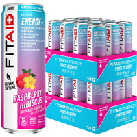 Fitaid Energy, 200Mg Natural Caffeine, Keto, Raspberry Hibiscus, Optimum Performance Formula: Bcaas, Quercetin, Electrolytes, Omega-3S, Paleo, Vegan & Glutenfree, 12 Fl Oz Cans (Pack Of 24)
