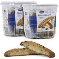 Nonni's Originali Almond Biscotti Italian Cookies - 2 Tubs - Biscotti Individually Wrapped Cookies - Italian Biscotti Cookies Baked Fresh W/A Hint Of Anise & California Almonds - Kosher - 20 Oz