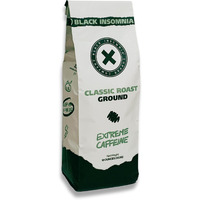 Black Insomnia Extreme Caffeine Coffee - World's Strongest Highly Caffeinated Coffee - Classic Roast Ground - 1Lb