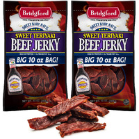 Bridgford Sweet Baby Rays Beef Jerky Sweet Teriyaki 10 Oz Pack Of 2 - High Protein Beef Jerky For Low Carb And High Protein Diets - Beef Jerky Teriyaki For On The Go Snacking And Busy Lifestyles